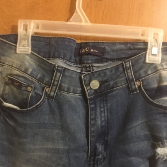 J&C Medium Wash High Waisted Destroyed Distressed Skinny Jeans 9 - Picture 12 of 12